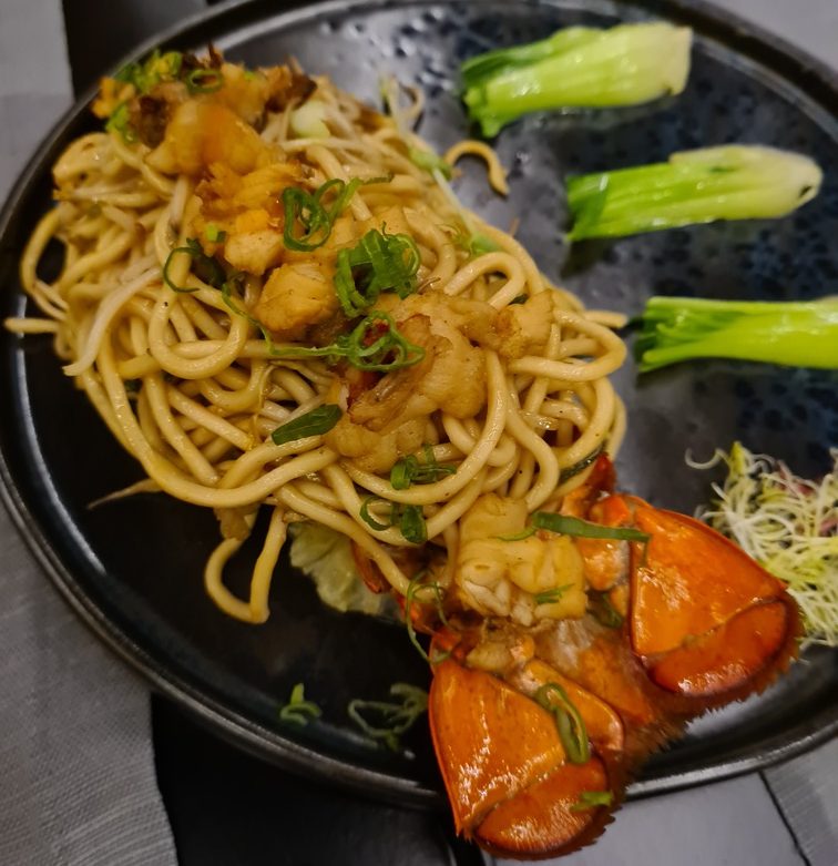 Lobster noodles at Song Chinese restaurant in Rome