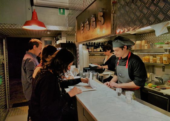 Review of Eggs Roma: a new restaurant in Trastevere, Rome, specialising in gourmet egg recipes, with 8 kinds of carbonara plus exceptional street food