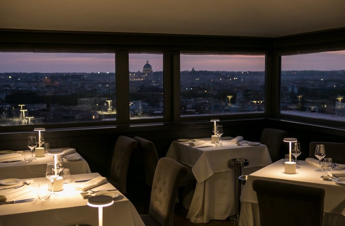 Vista Restaurant at Casina Valadier is one of the most breathtaking rooftop restaurants in Rome